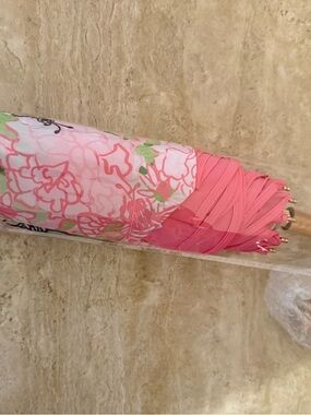 Lilly Pulitzer Pink Floral Folding Umbrella GWP